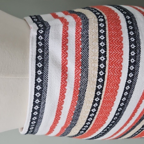 LOFT Striped Short Pencil Skirt Womens Lined Boho Print Autumn Fall Size 2P - Picture 3 of 8